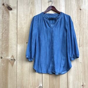 Talbots Chambray V-Neck Tunic Sz Medium